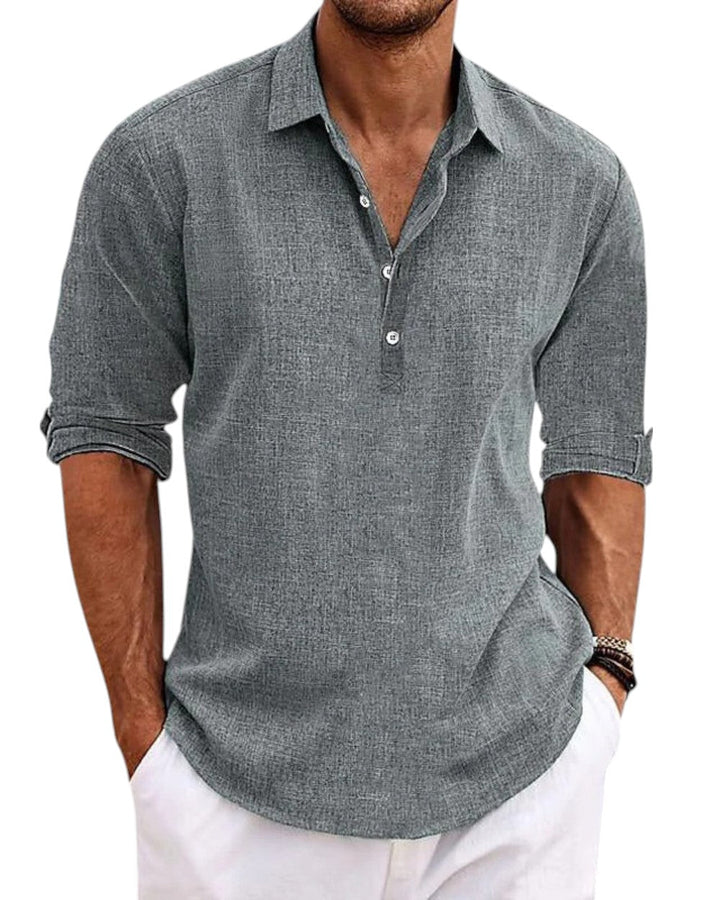 Pallogrino - Linen Button-Up Shirt for Men – Casual Summer Look