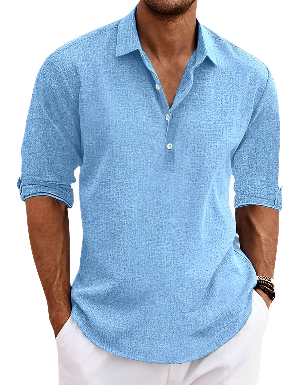 Pallogrino - Linen Button-Up Shirt for Men – Casual Summer Look