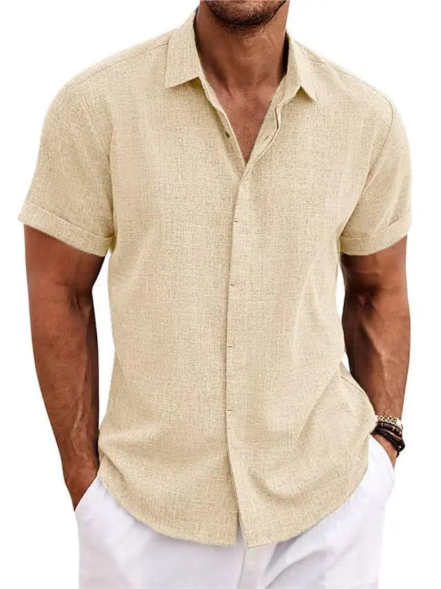 Pallogrino - Linen Button-Up Shirt for Men – Casual Summer Look