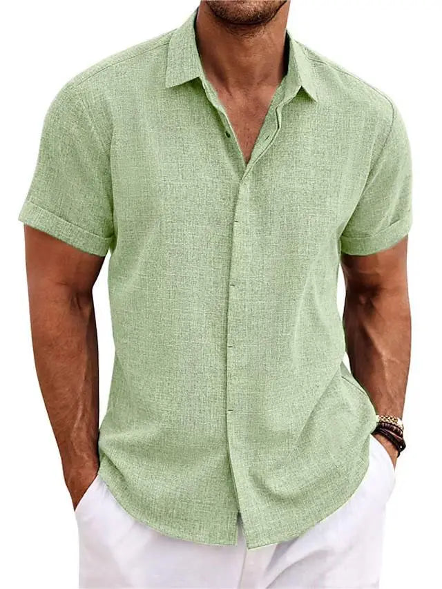 Pallogrino - Linen Button-Up Shirt for Men – Casual Summer Look