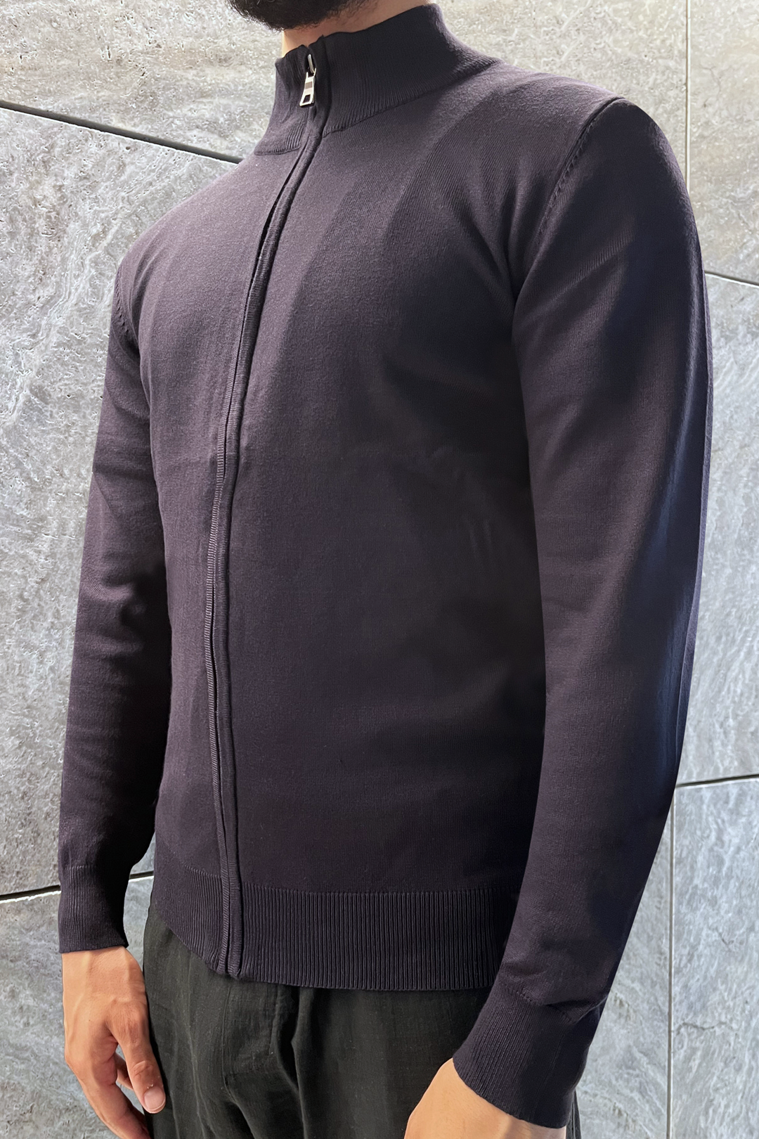 Faro Full Zip Sweater - Dark Blue