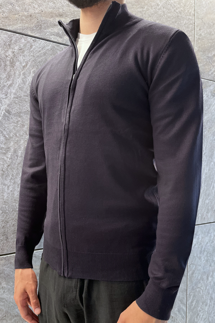 Faro Full Zip Sweater - Dark Blue