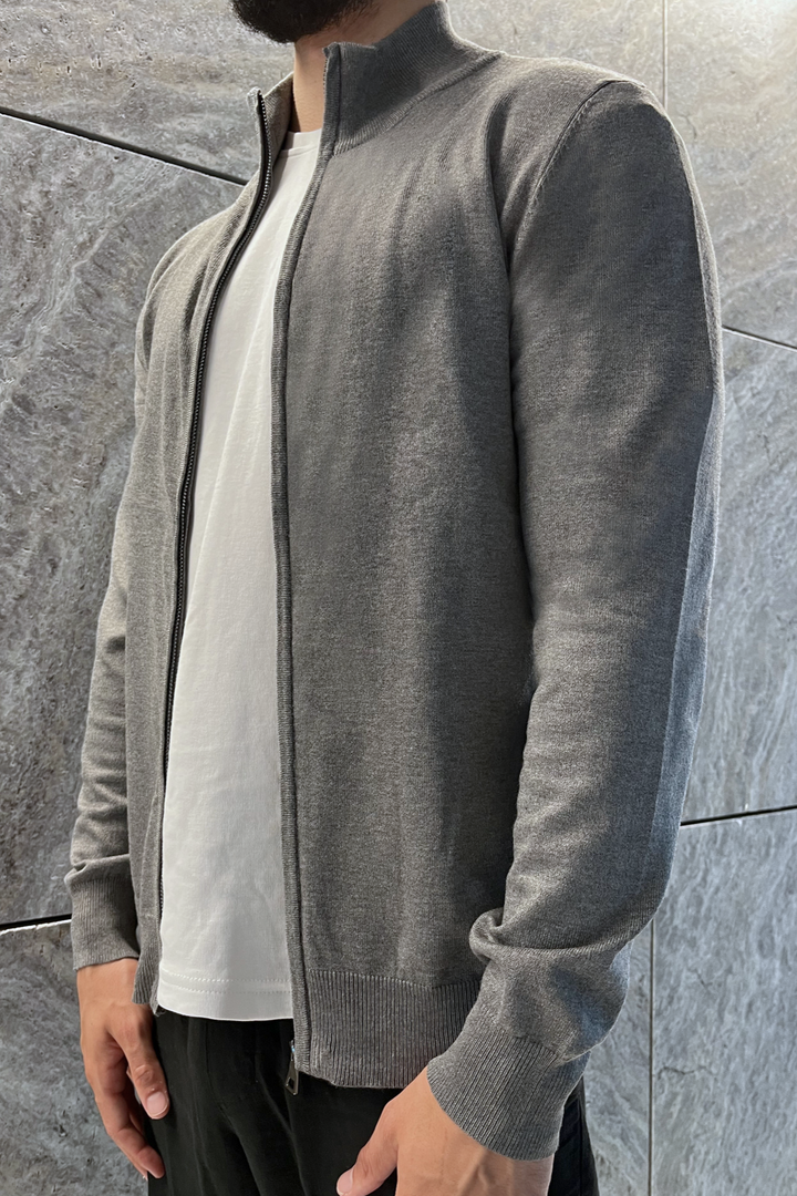 Faro Full Zip Sweater - Gray