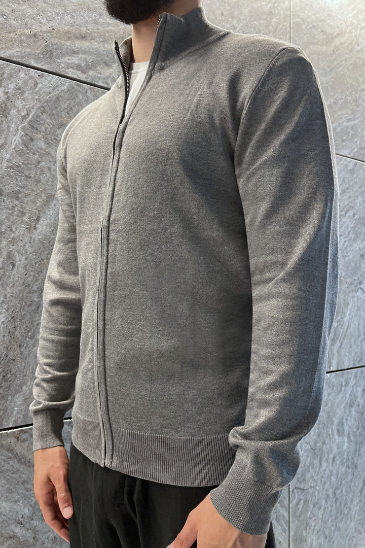 Faro Full Zip Sweater - Gray
