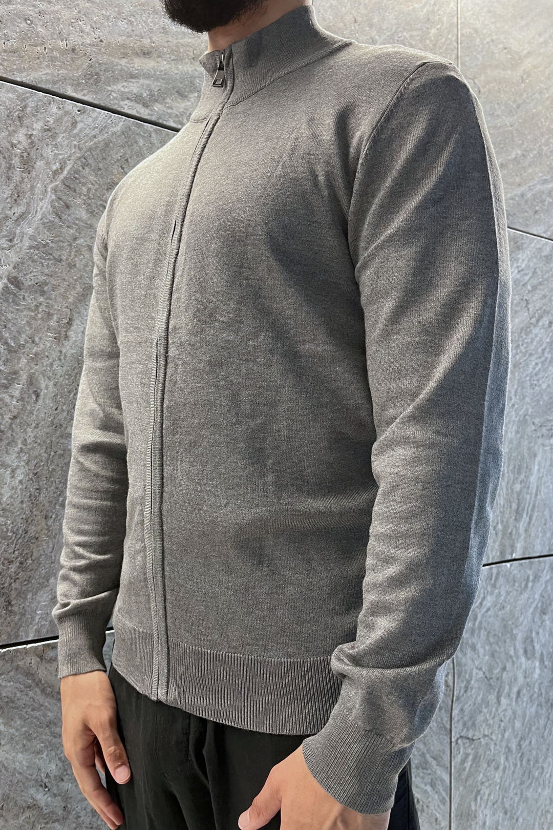 Faro Full Zip Sweater - Gray