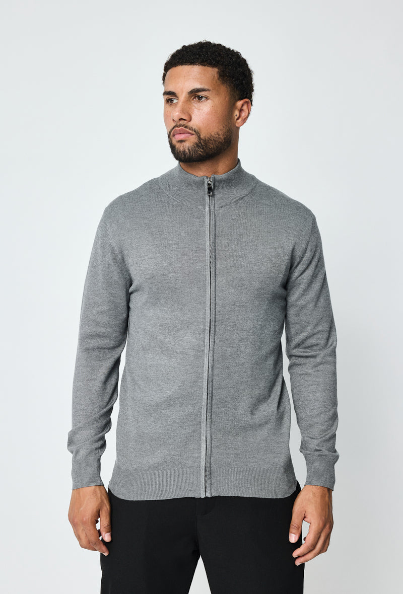 Faro Full Zip Sweater - Gray