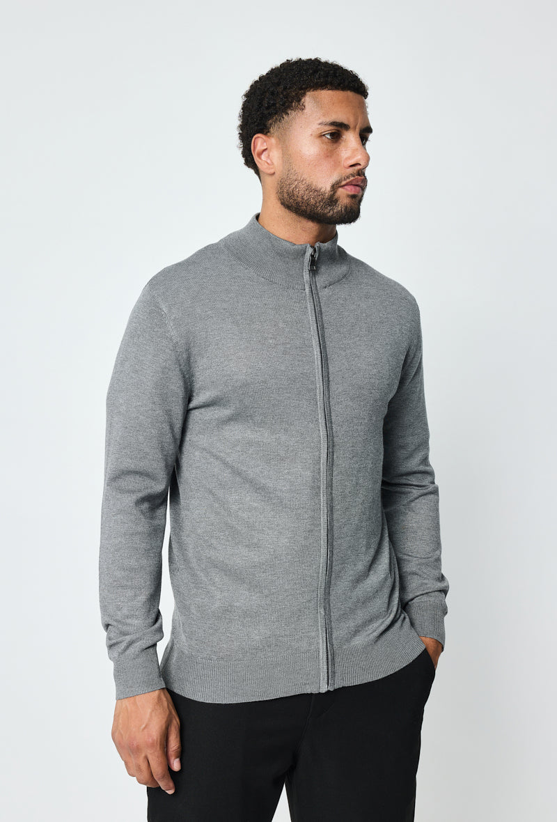 Faro Full Zip Sweater - Gray