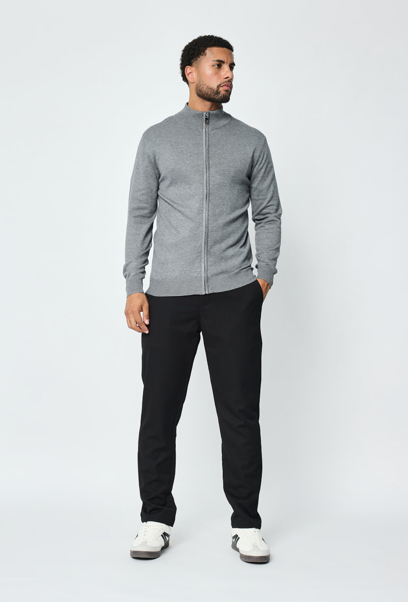 Faro Full Zip Sweater - Gray