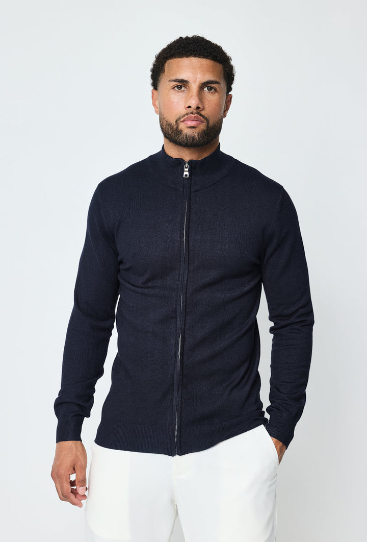 Faro Full Zip Sweater - Dark Blue