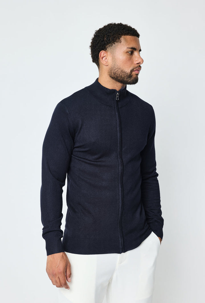 Faro Full Zip Sweater - Dark Blue