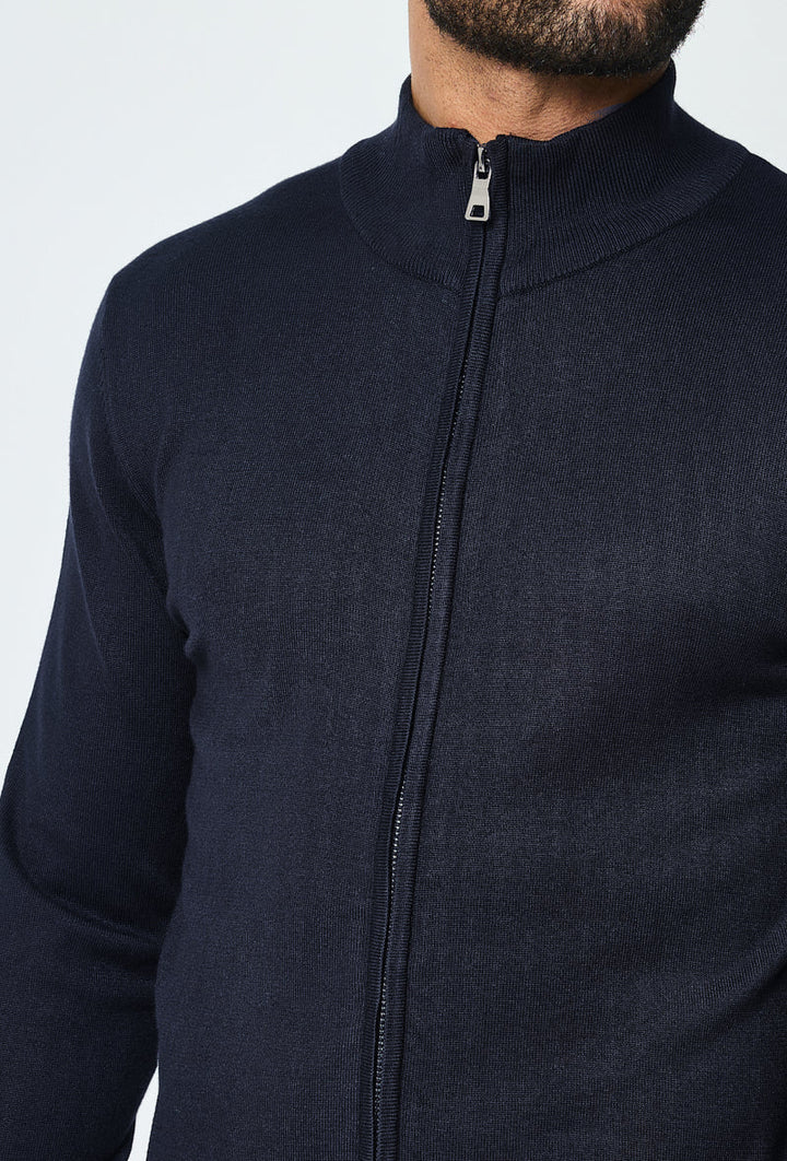 Faro Full Zip Sweater - Dark Blue