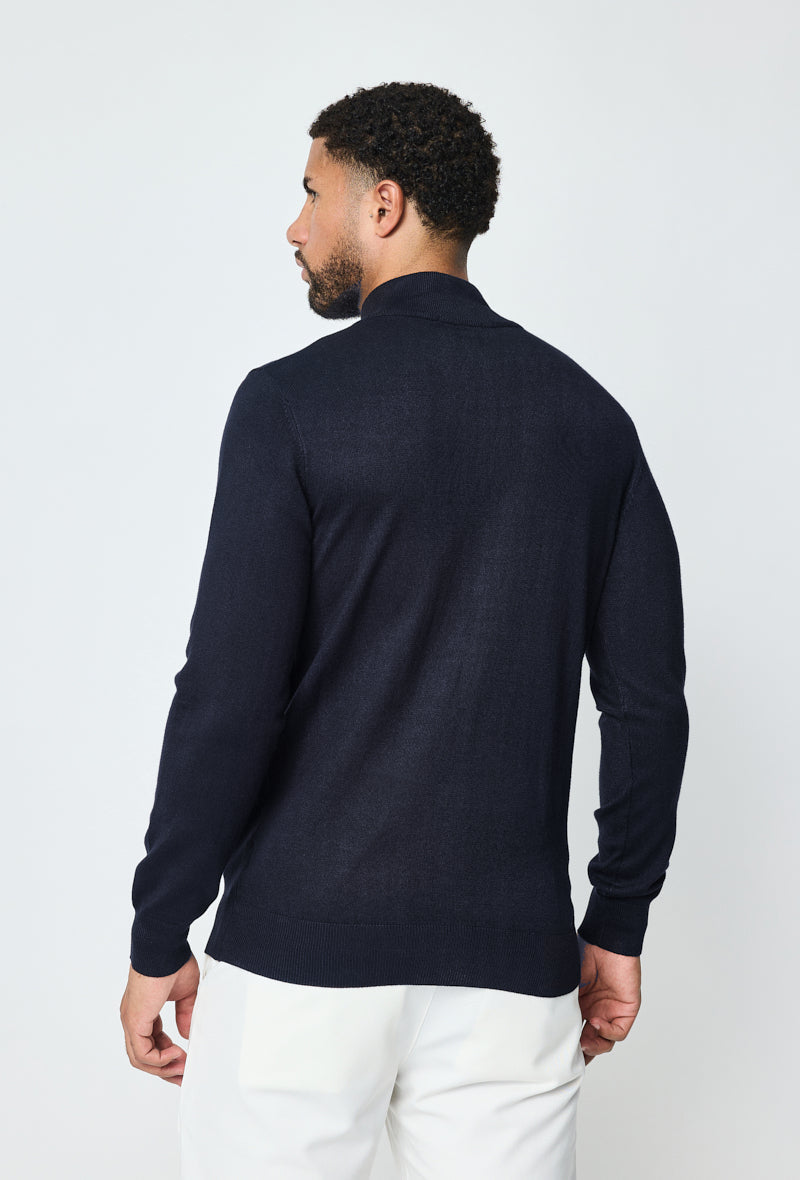 Faro Full Zip Sweater - Dark Blue