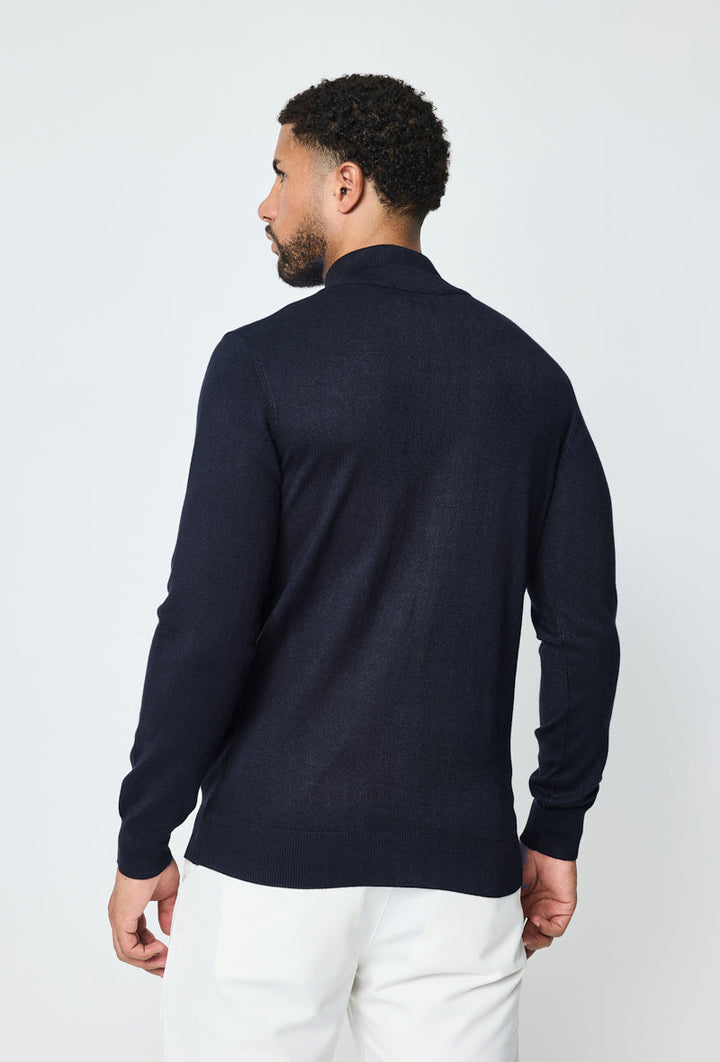 Faro Full Zip Sweater - Dark Blue